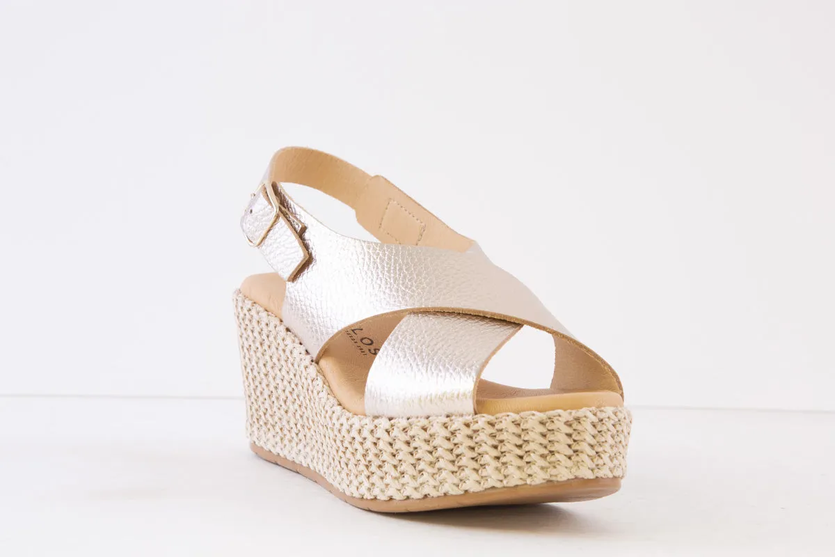 PITILLOS - 5512 WEDGE ESPADRILLE SANDAL - GOLD