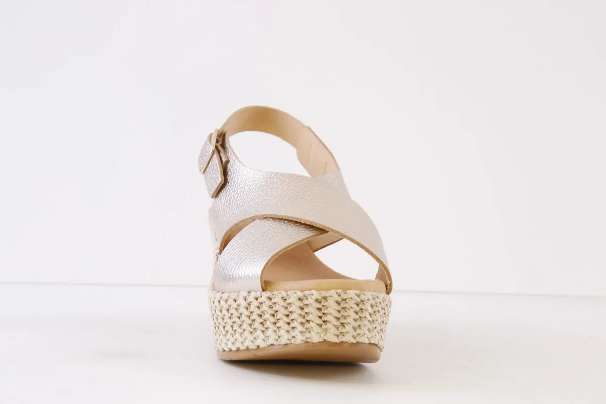 PITILLOS - 5512 WEDGE ESPADRILLE SANDAL - GOLD