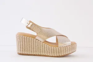 PITILLOS - 5512 WEDGE ESPADRILLE SANDAL - GOLD