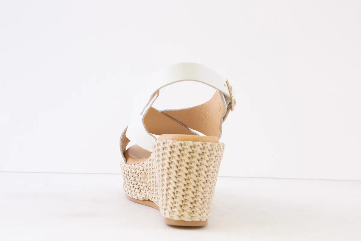 PITILLOS - 5512 WEDGE ESPADRILLE SANDAL - WHITE