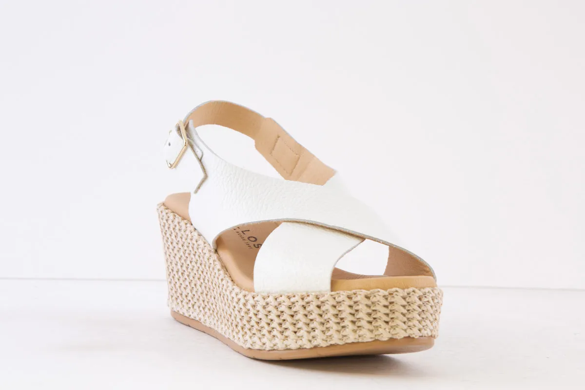 PITILLOS - 5512 WEDGE ESPADRILLE SANDAL - WHITE
