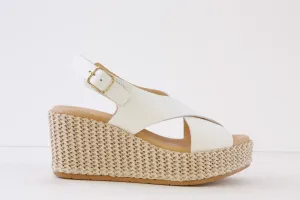 PITILLOS - 5512 WEDGE ESPADRILLE SANDAL - WHITE