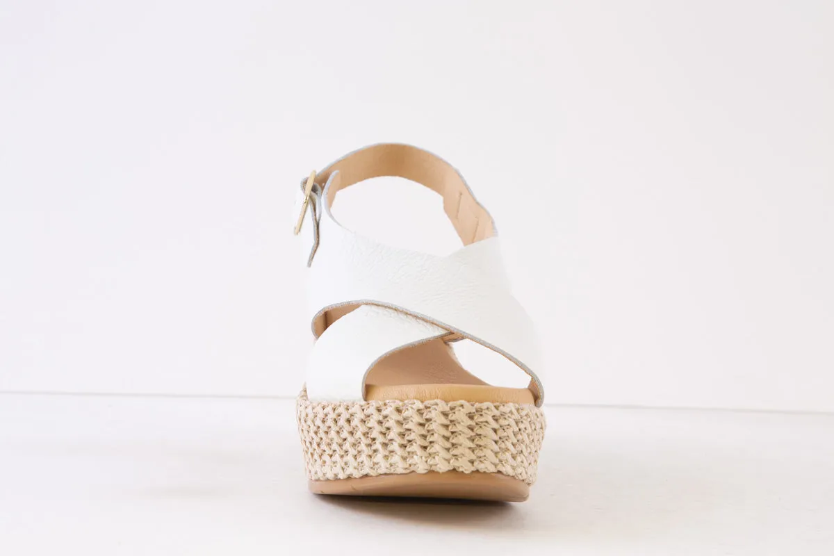 PITILLOS - 5512 WEDGE ESPADRILLE SANDAL - WHITE