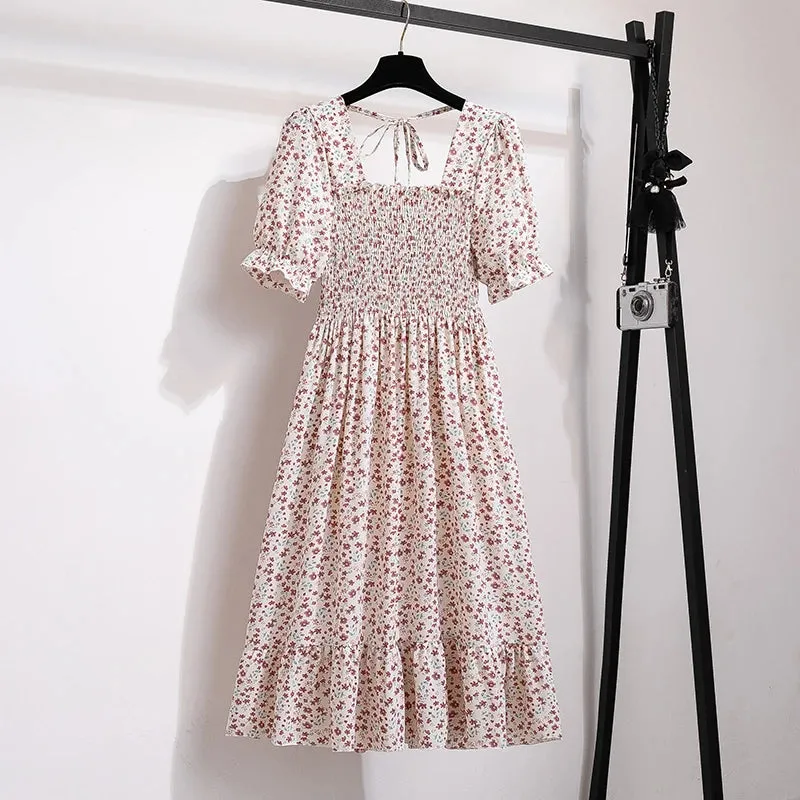 Pleated Chiffon Casual Dresses