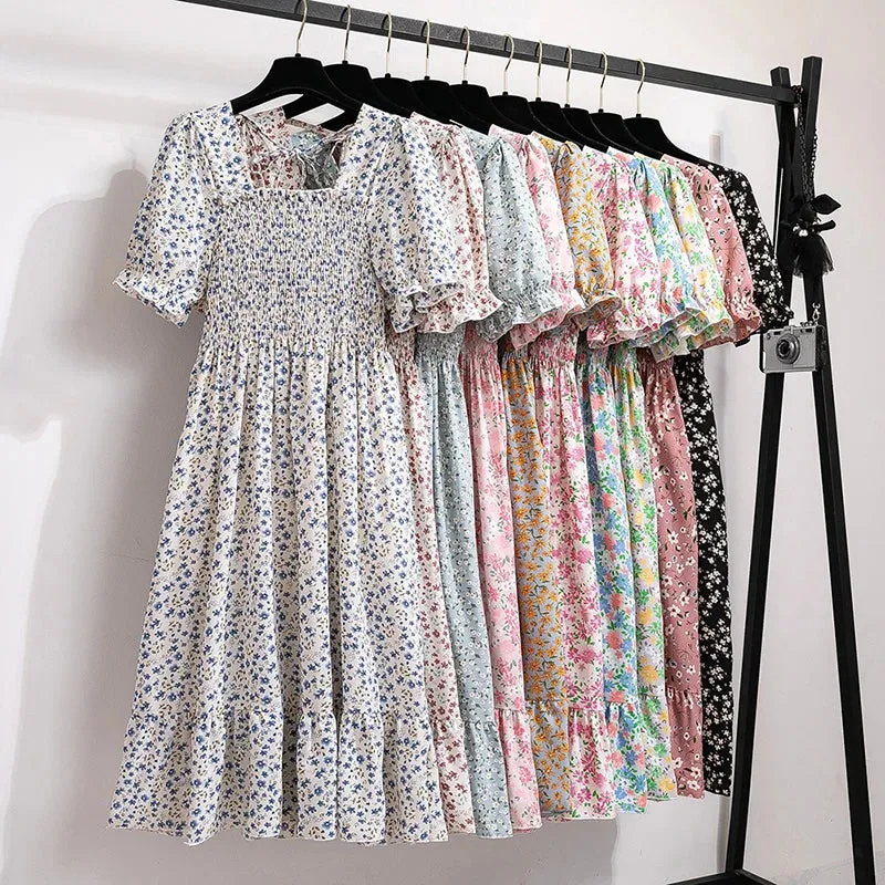 Pleated Chiffon Casual Dresses