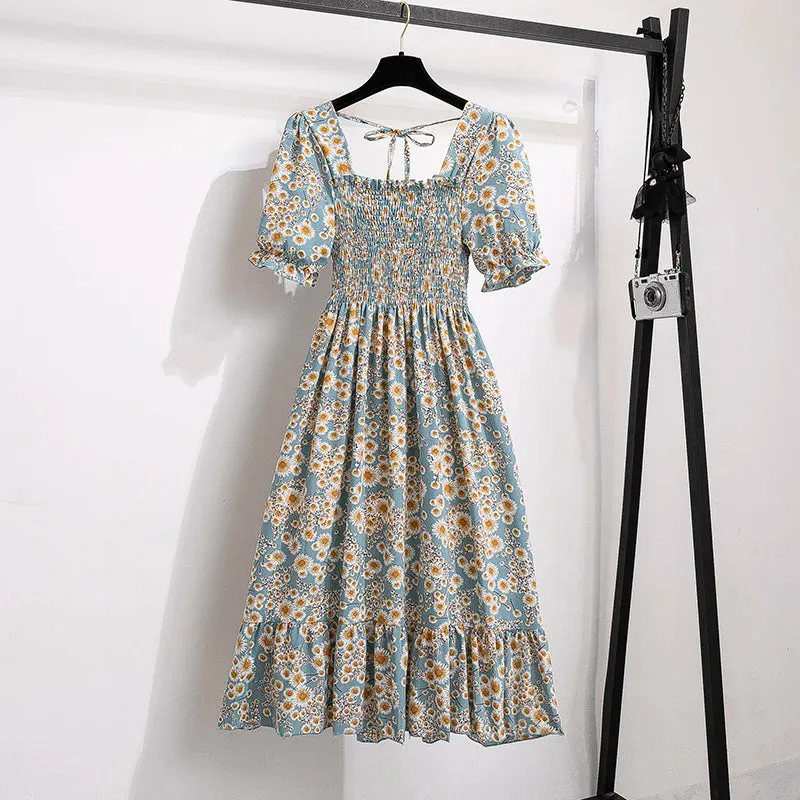 Pleated Chiffon Casual Dresses