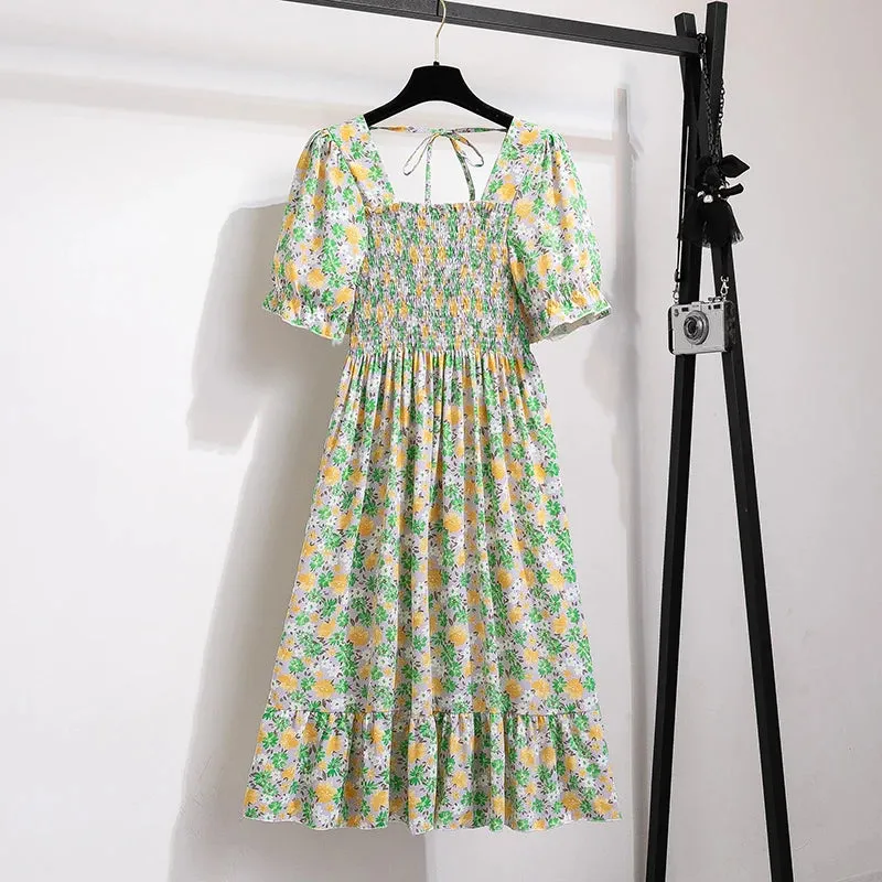 Pleated Chiffon Casual Dresses