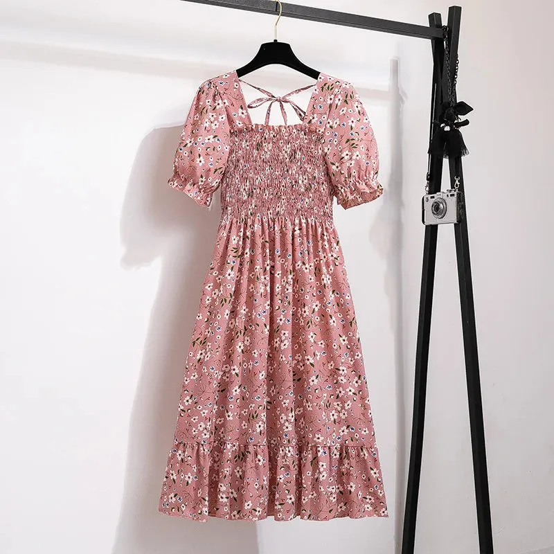Pleated Chiffon Casual Dresses