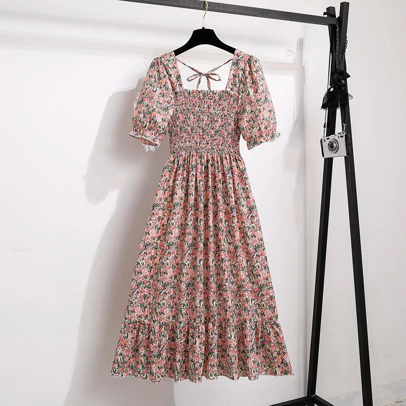 Pleated Chiffon Casual Dresses