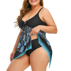Plus Size Sexy Two Piece Swimsuits Female Shoulder Boho Swimwear Push Up Bathing Suits Bodysuits