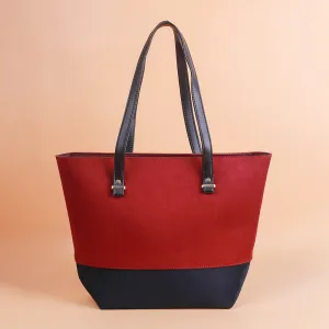 Posh Maroon and Black Tote Bag
