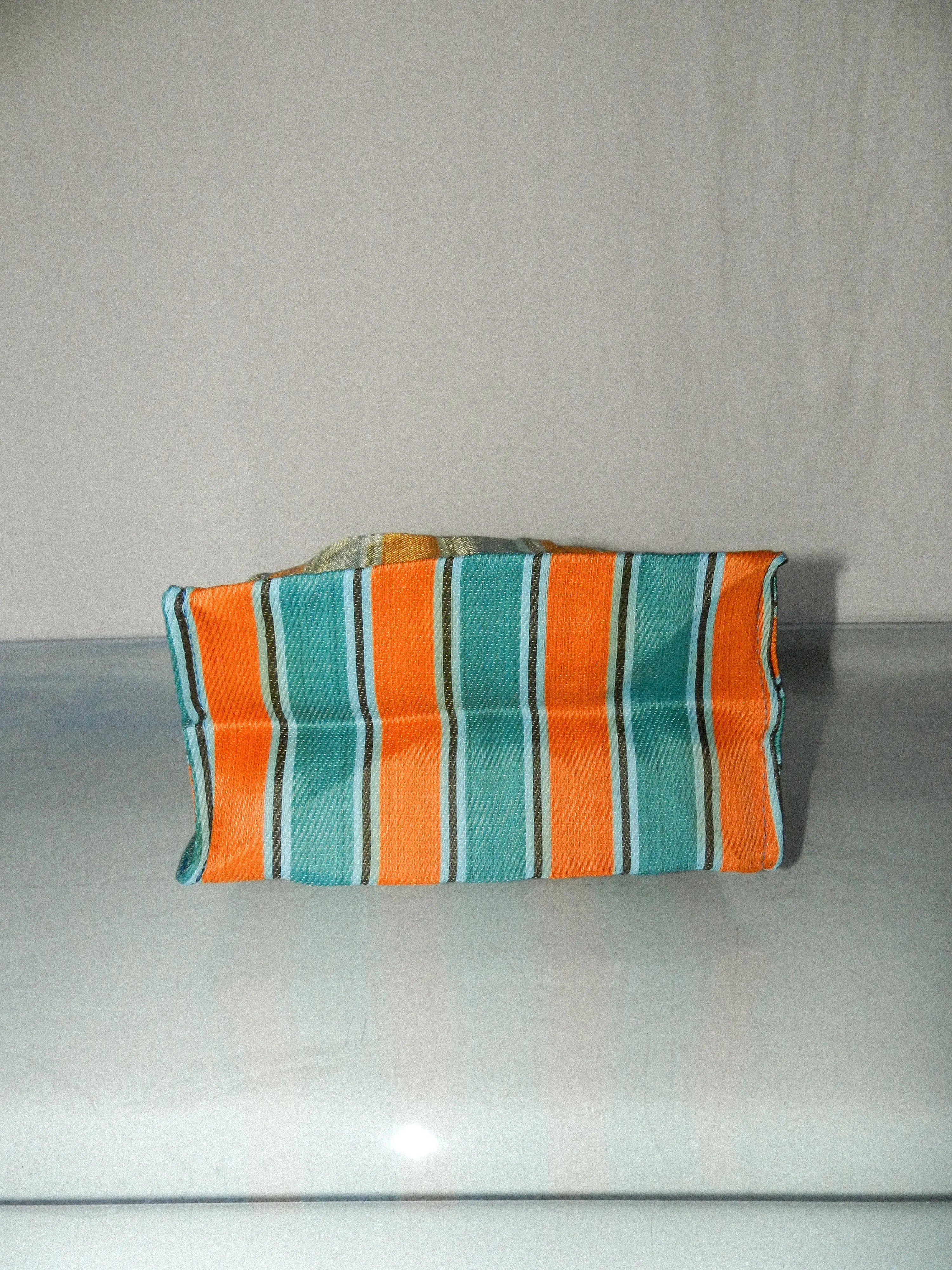 PUEBCO • Recycled Plastic Stripe Bag D15 in Orange/Blue