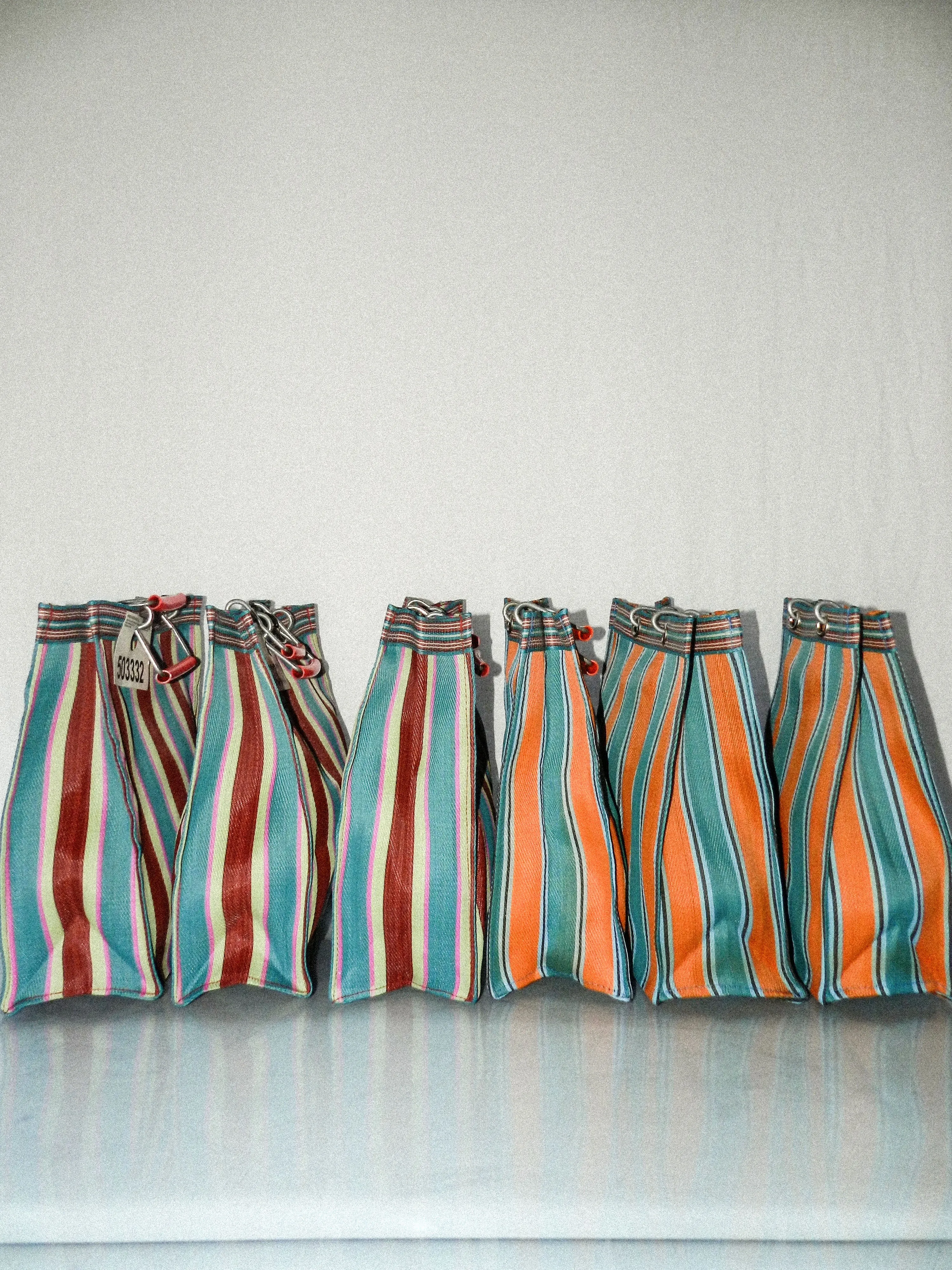 PUEBCO • Recycled Plastic Stripe Bag D15 in Orange/Blue