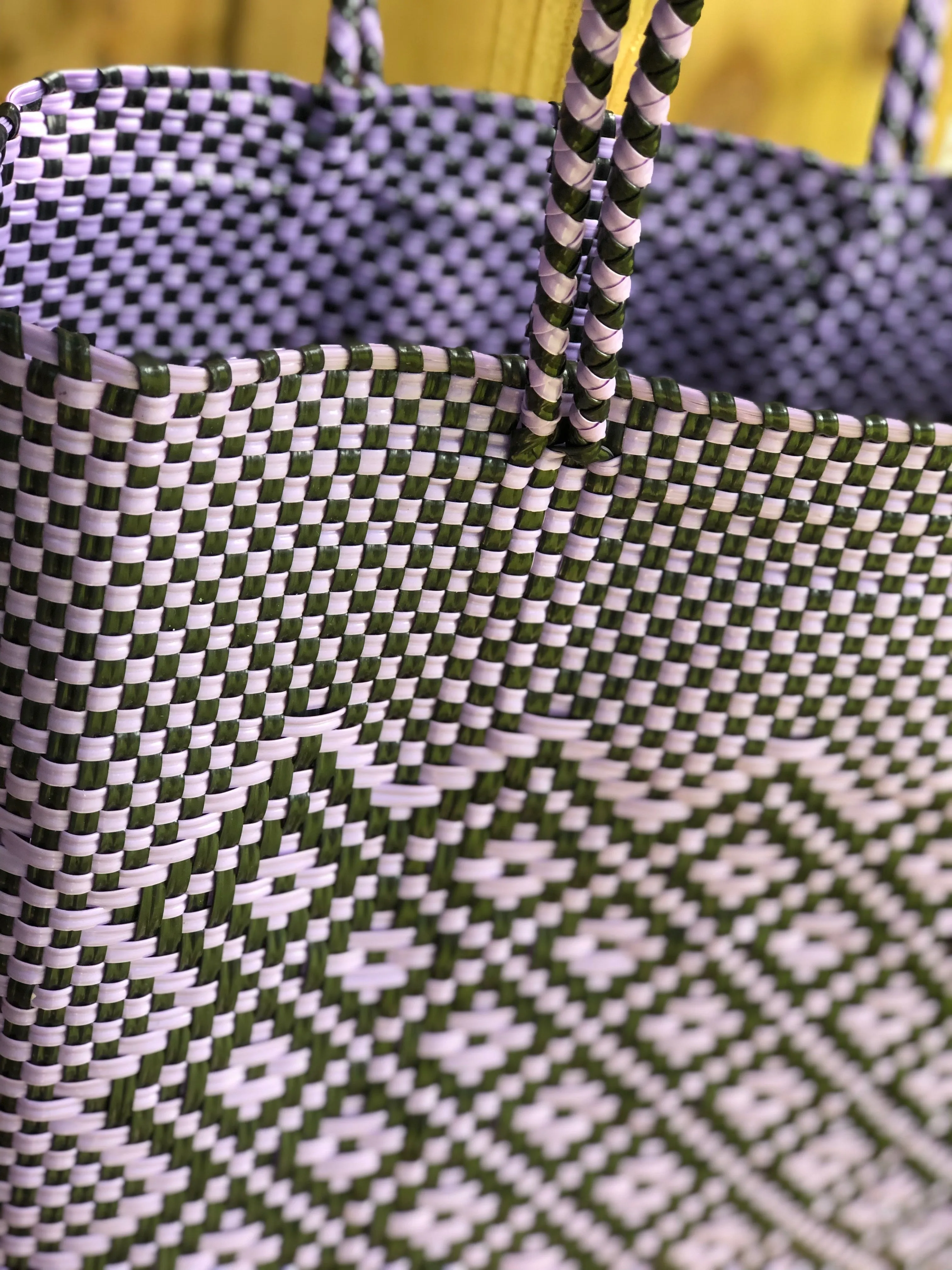 Purple and Black Woven Tote