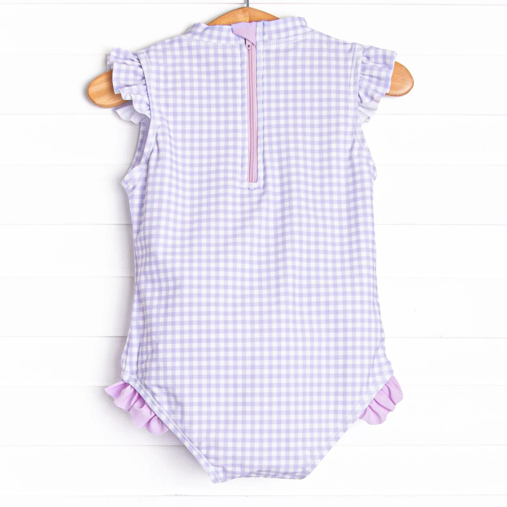 Purple Paradise Gingham One Piece, Purple