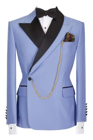 Purple Two Piece Peaked Lapel Prom Suit