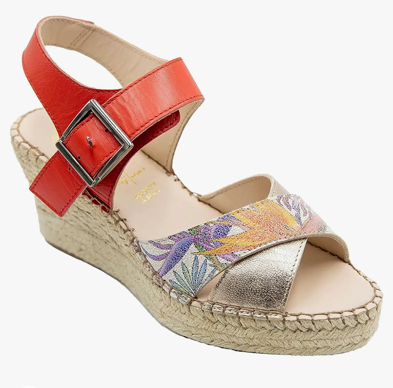 Red With Ankle Straps Espadrilles