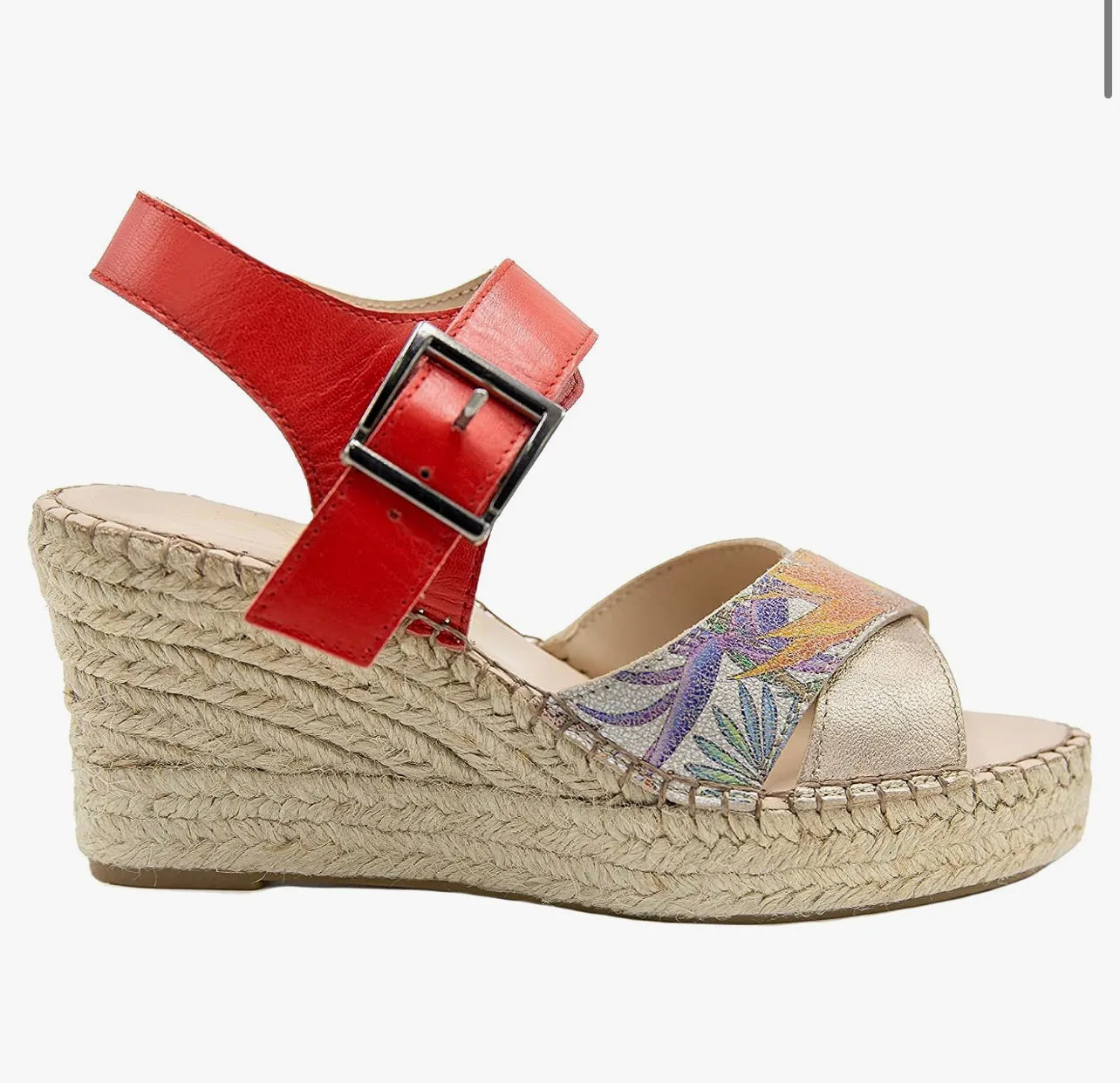 Red With Ankle Straps Espadrilles