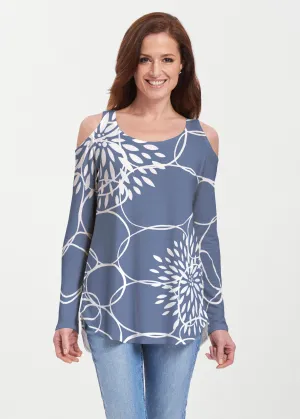 Reflection Navy (11040) ~ Butterknit Cold Shoulder Tunic