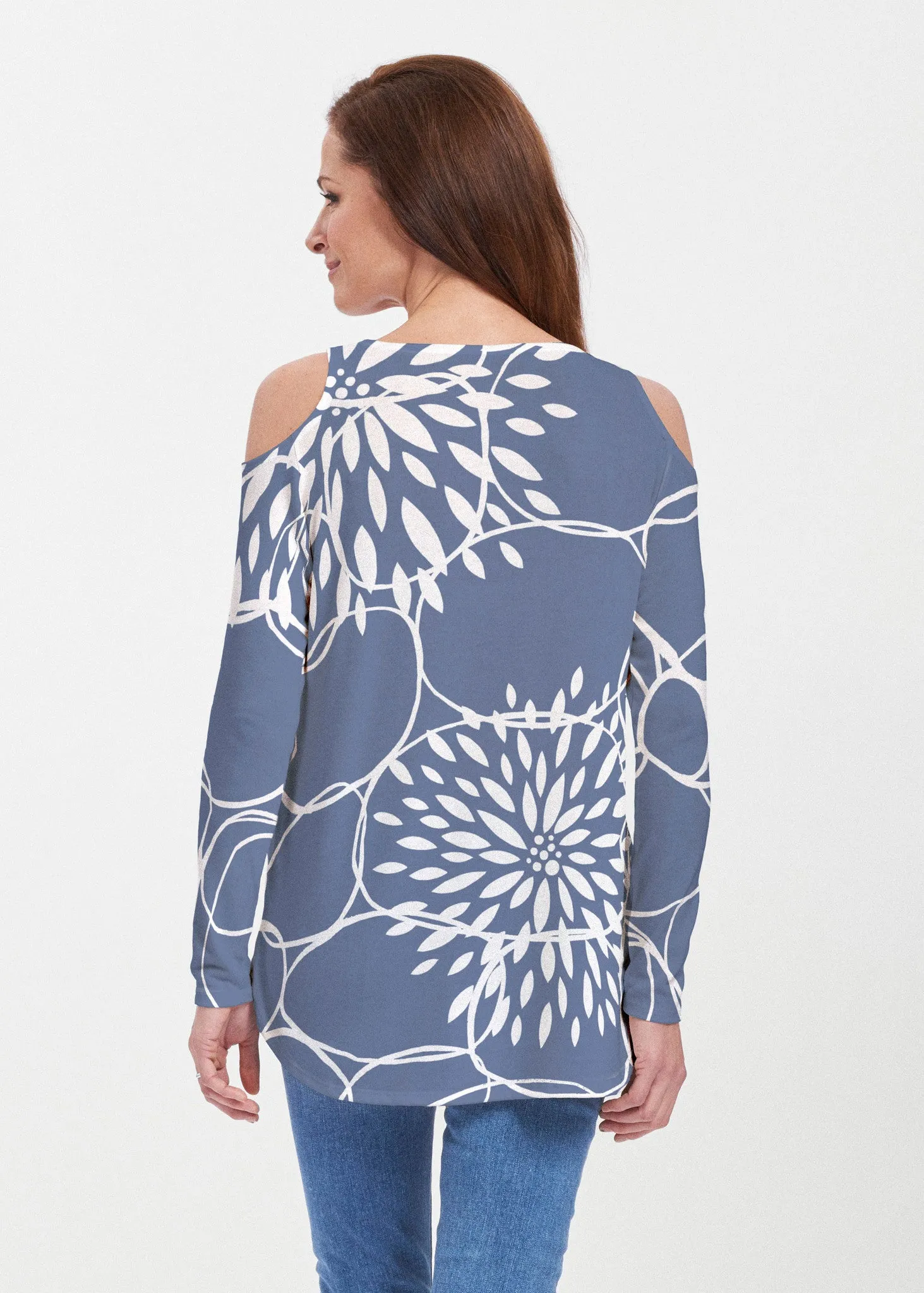 Reflection Navy (11040) ~ Butterknit Cold Shoulder Tunic