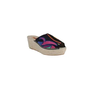 Respoke Women's SALMA Wedge Espadrilles Slide Sandals Black 40/10