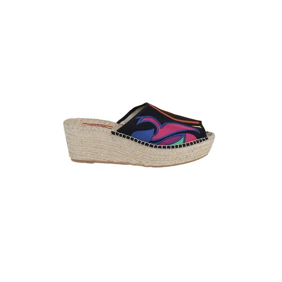 Respoke Women's SALMA Wedge Espadrilles Slide Sandals Black 40/10