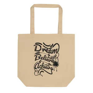 Retro Tote Bag - Dream Believe Achieve - Standard Size