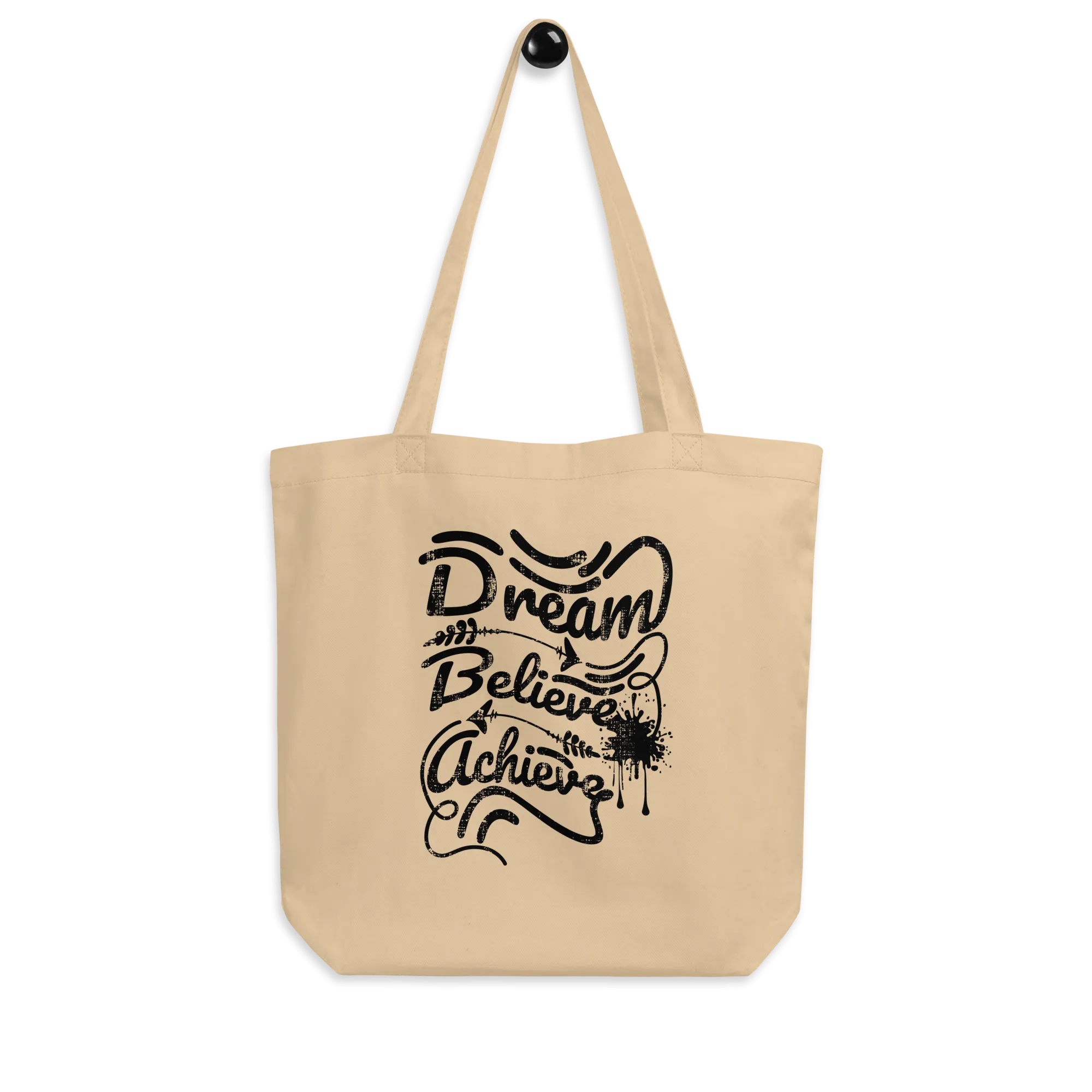 Retro Tote Bag - Dream Believe Achieve - Standard Size