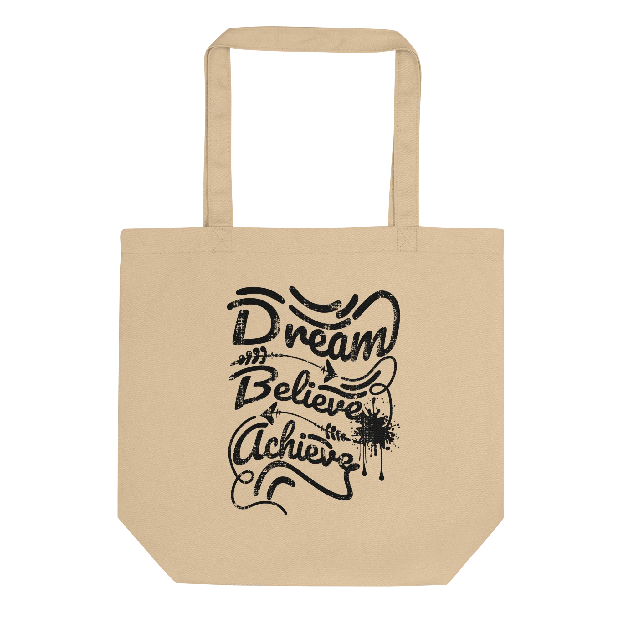 Retro Tote Bag - Dream Believe Achieve - Standard Size