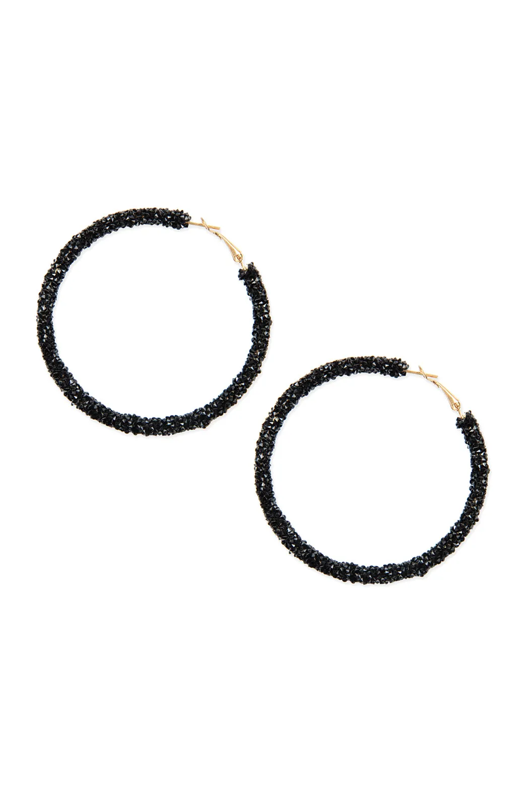 RHINESTONE COATED HOOP EARRINGS