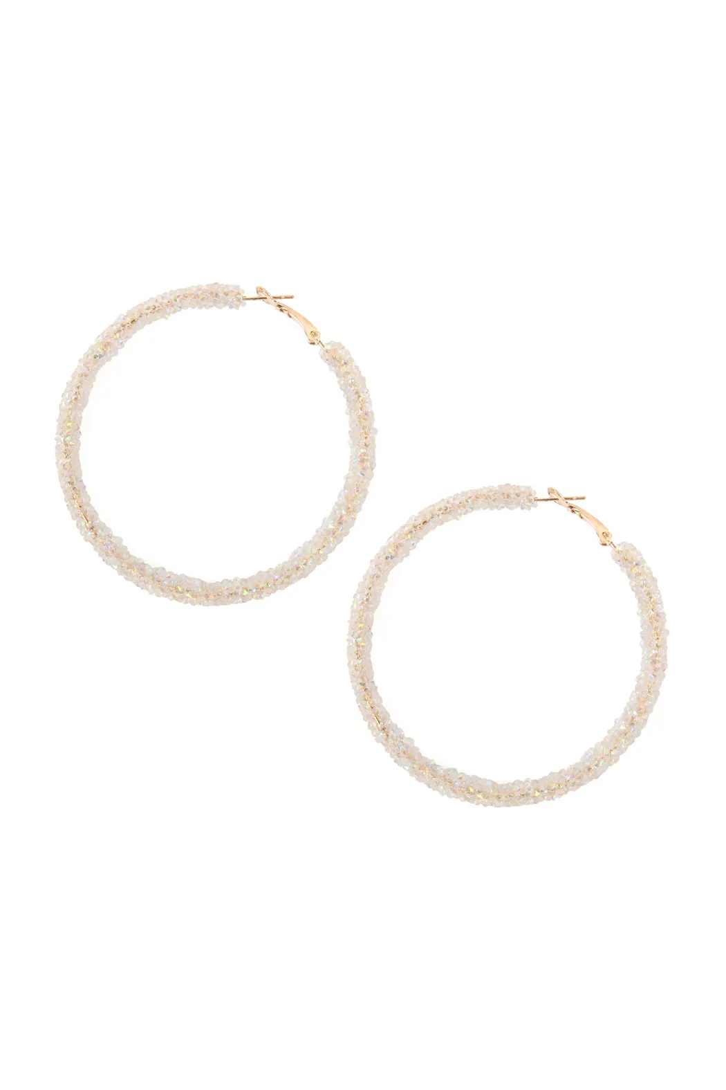 RHINESTONE COATED HOOP EARRINGS