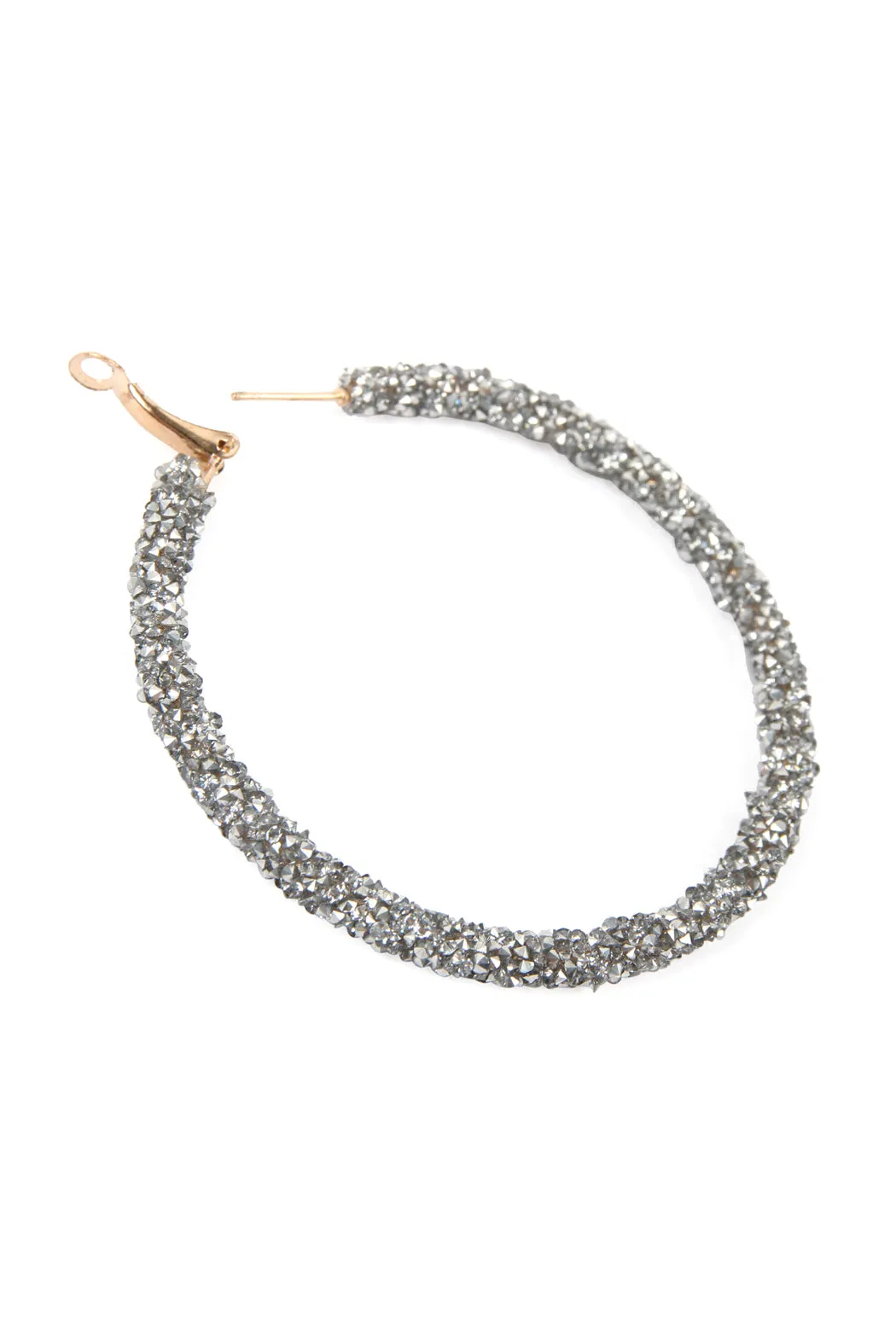 RHINESTONE COATED HOOP EARRINGS