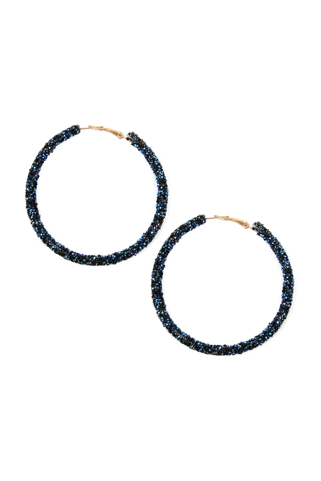 RHINESTONE COATED HOOP EARRINGS