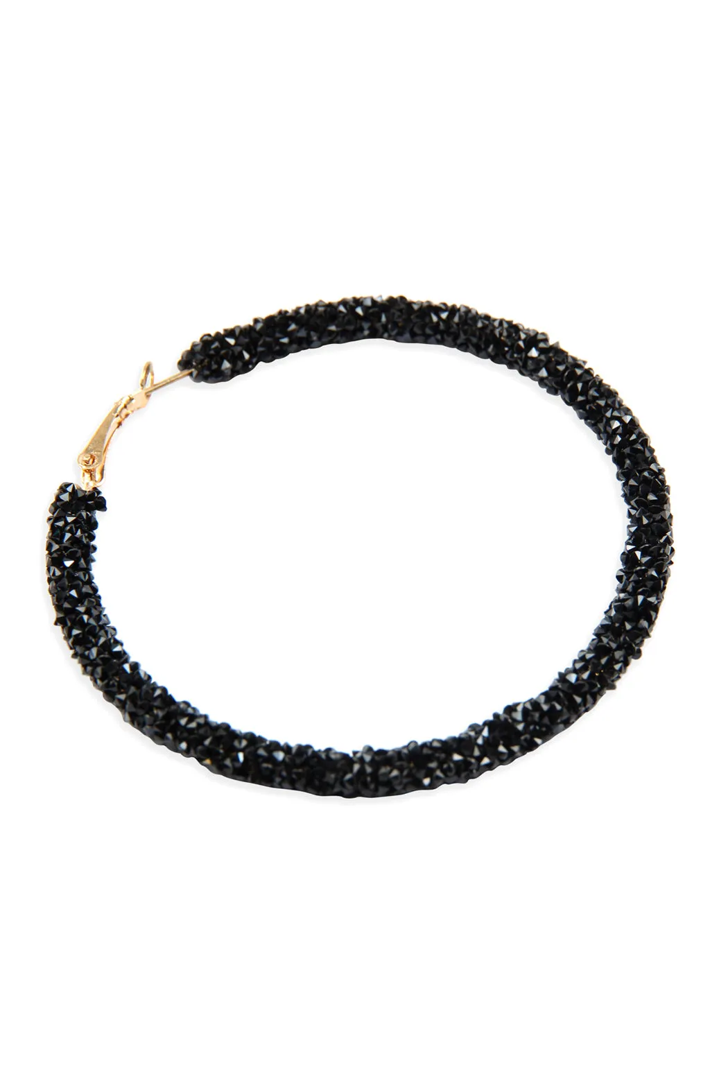RHINESTONE COATED HOOP EARRINGS