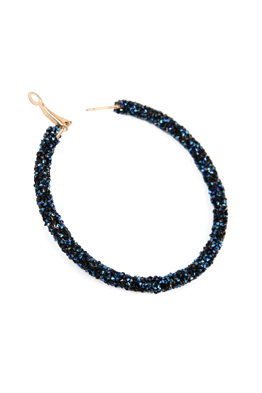 RHINESTONE COATED HOOP EARRINGS
