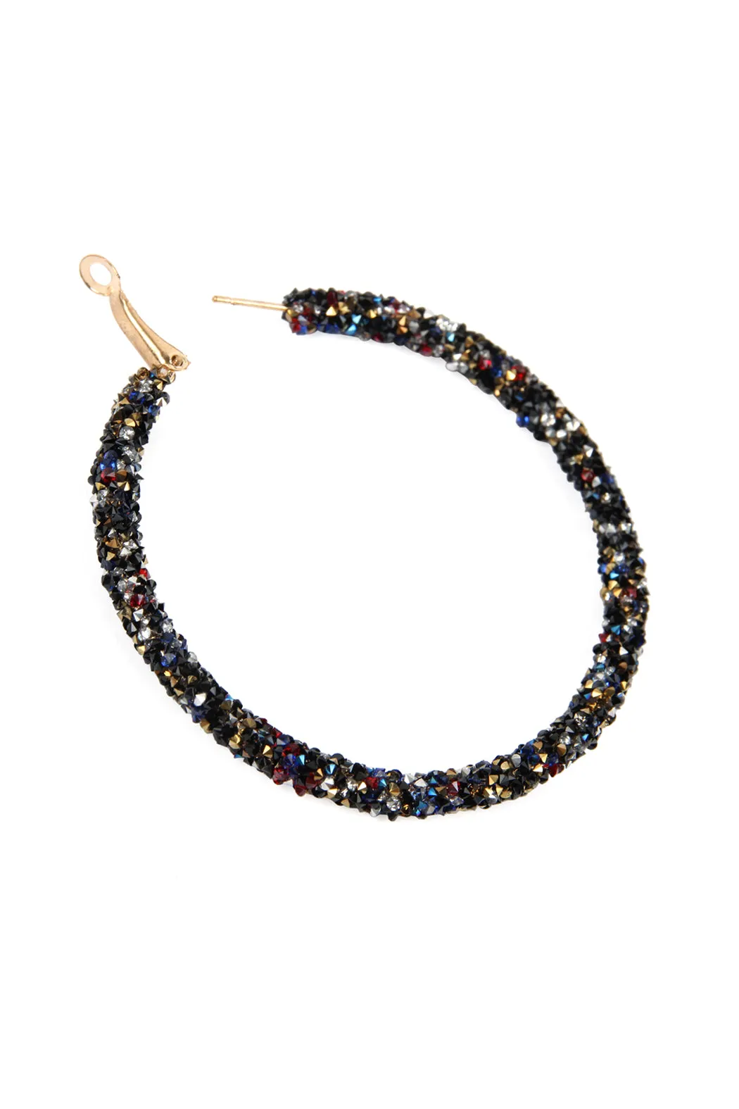 RHINESTONE COATED HOOP EARRINGS