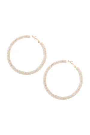 RHINESTONE COATED HOOP EARRINGS