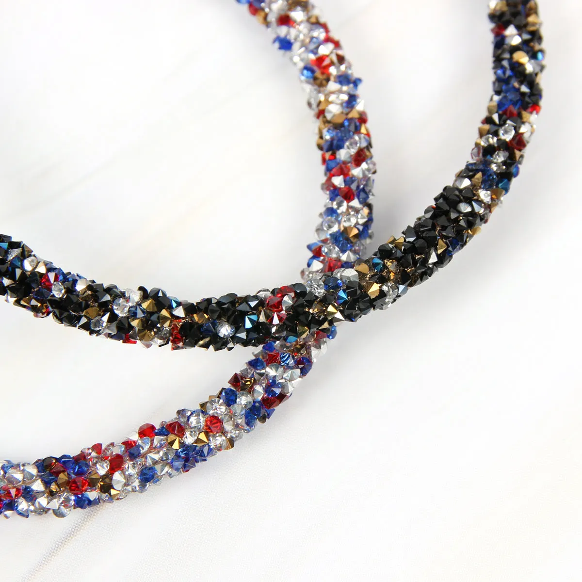 RHINESTONE COATED HOOP EARRINGS