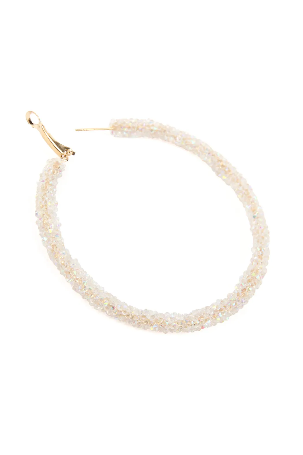 RHINESTONE COATED HOOP EARRINGS