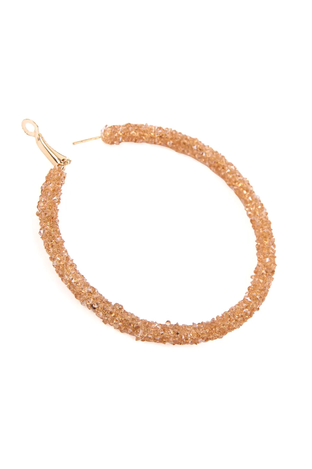 RHINESTONE COATED HOOP EARRINGS
