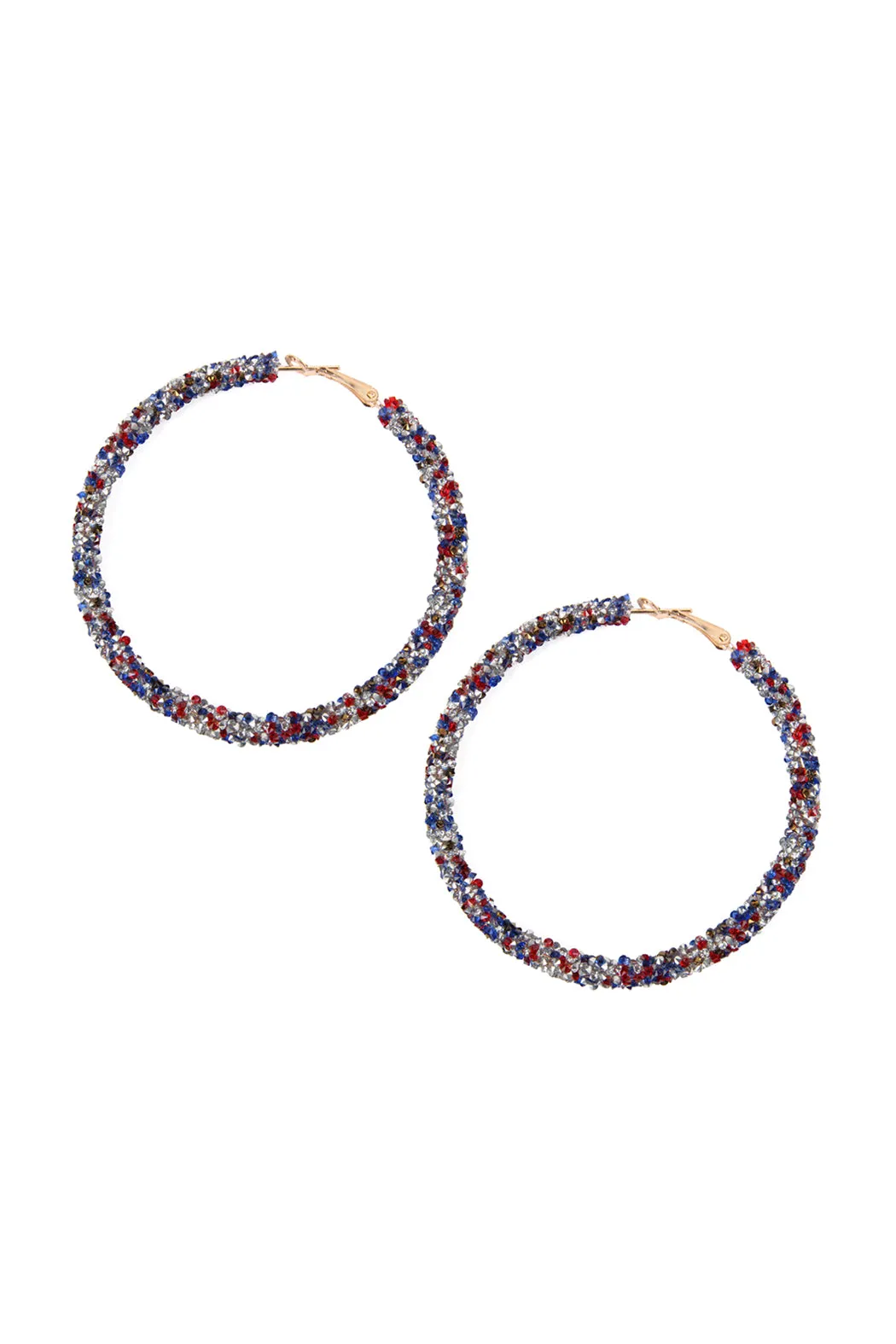 RHINESTONE COATED HOOP EARRINGS
