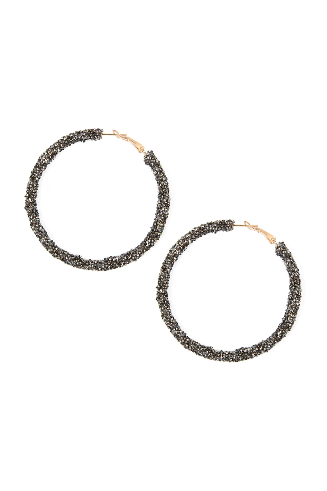 RHINESTONE COATED HOOP EARRINGS