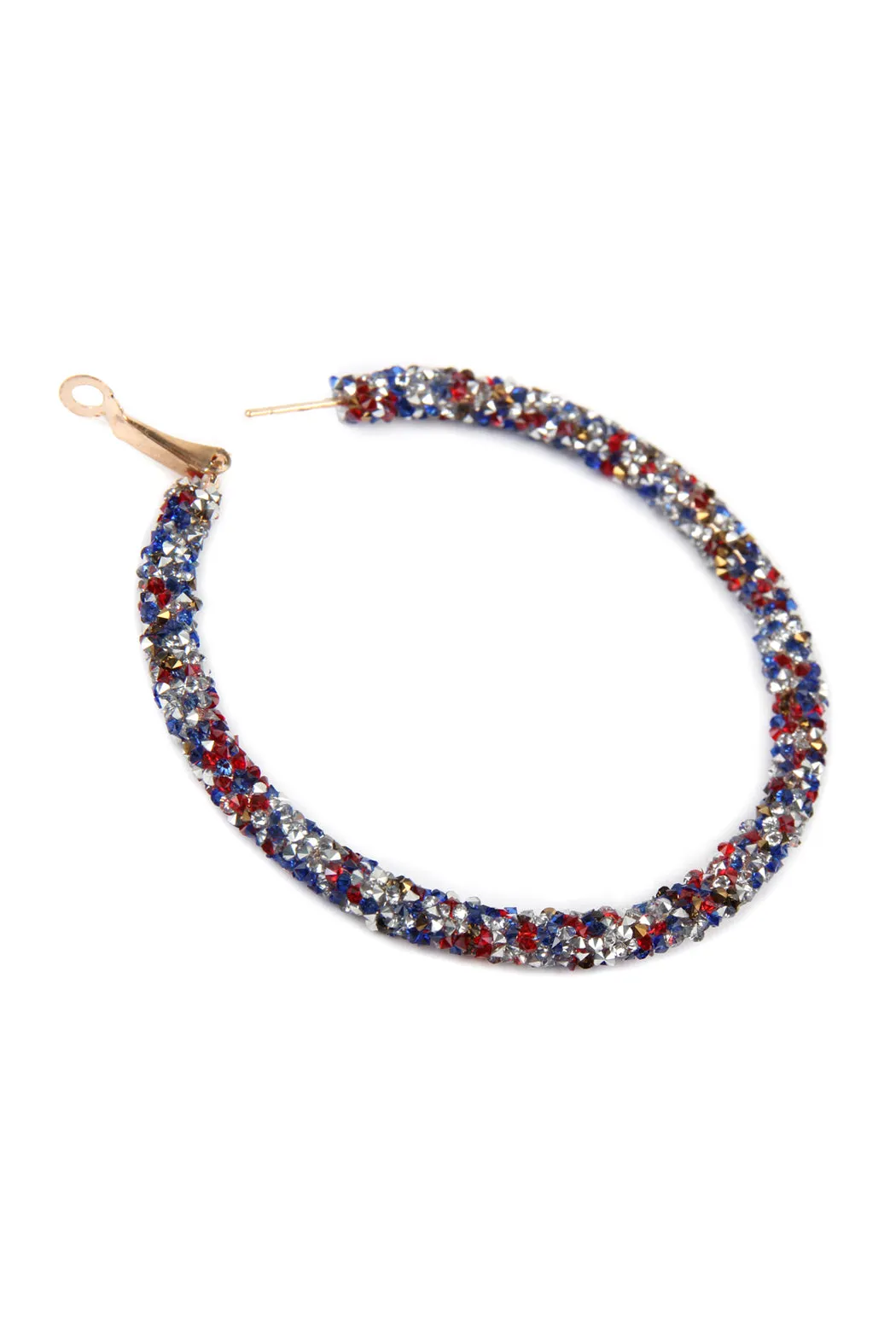 RHINESTONE COATED HOOP EARRINGS