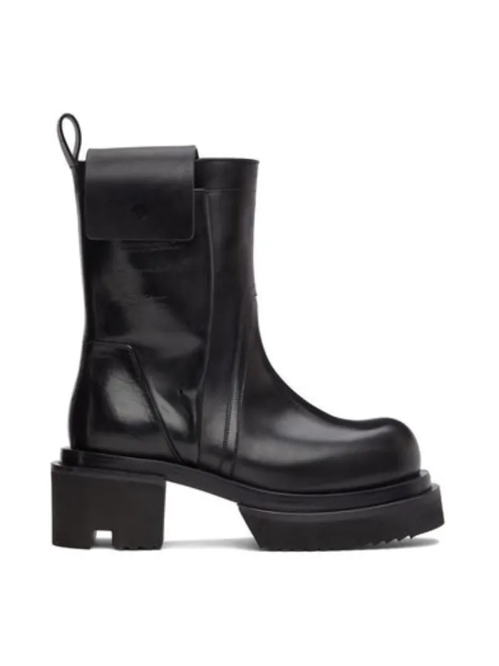RICK OWENS Black Platform Bogun Boots