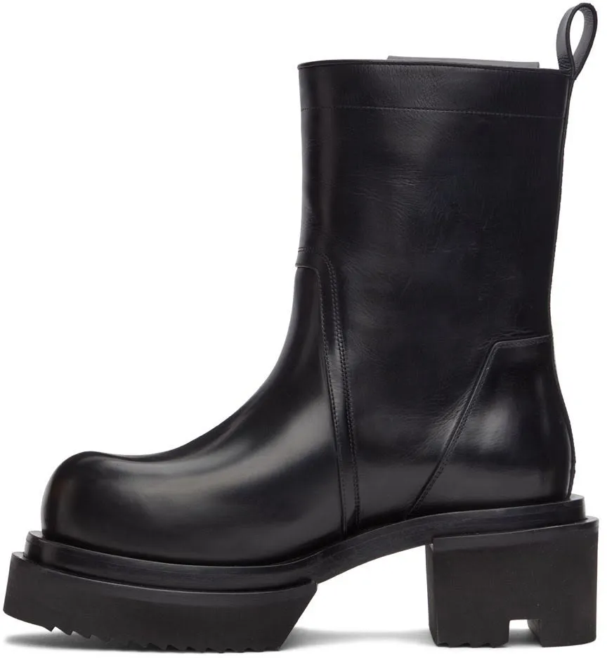RICK OWENS Black Platform Bogun Boots