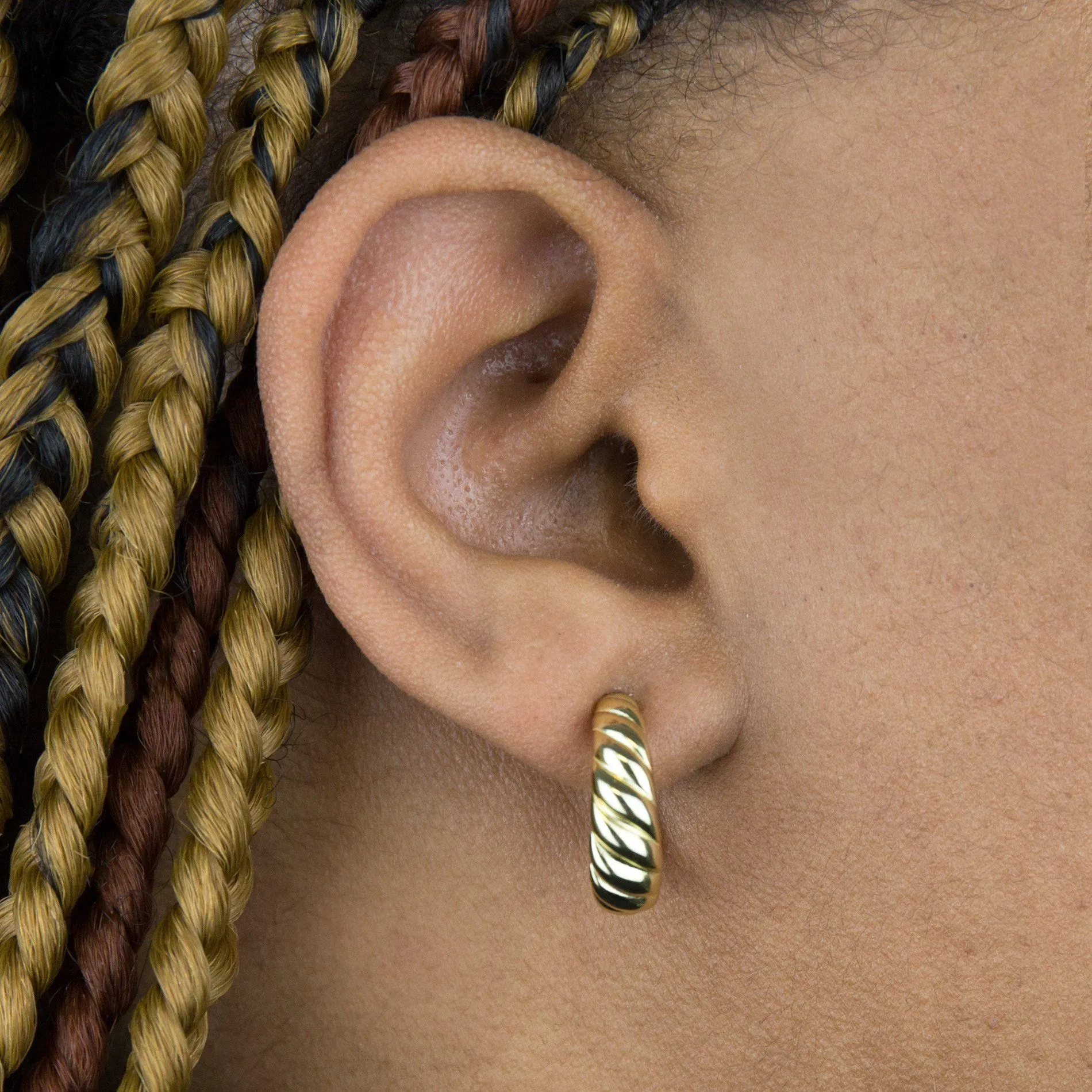 Ridged Hoop Earring