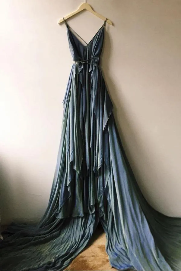 Roycebridal Chiffon Rustic Wedding Dress With Train, A-line Beach Wedding Gown, MW685
