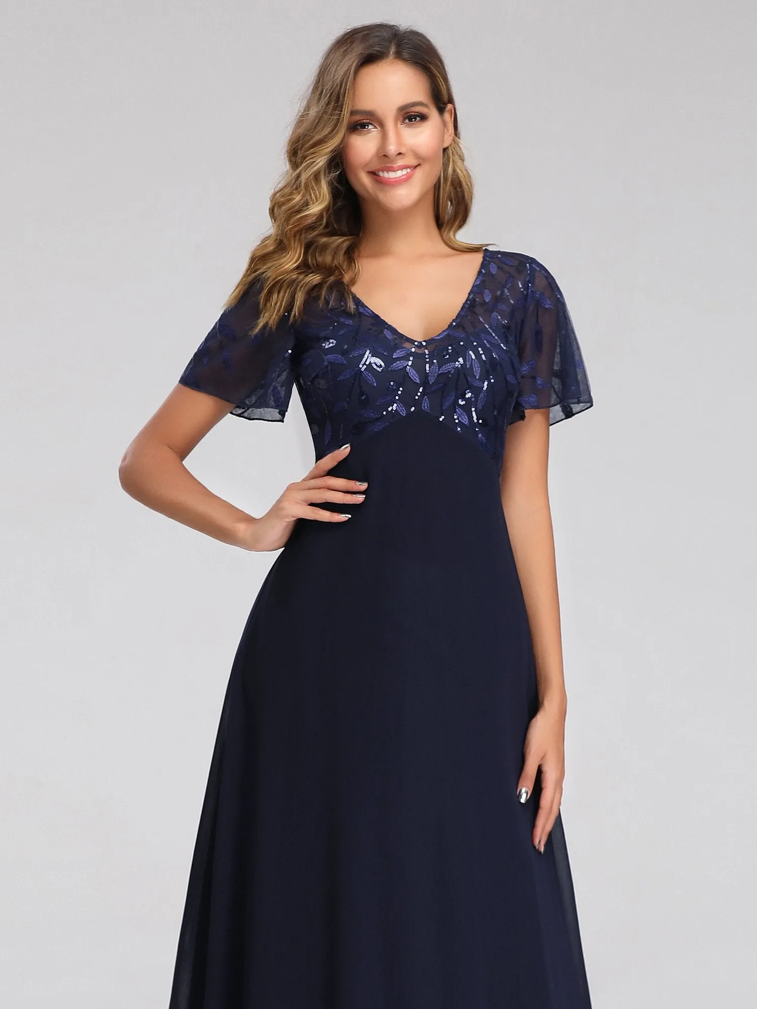 Roycebridal Shannon chiffon mother of the groom dress in navy s24 Express NZ wide