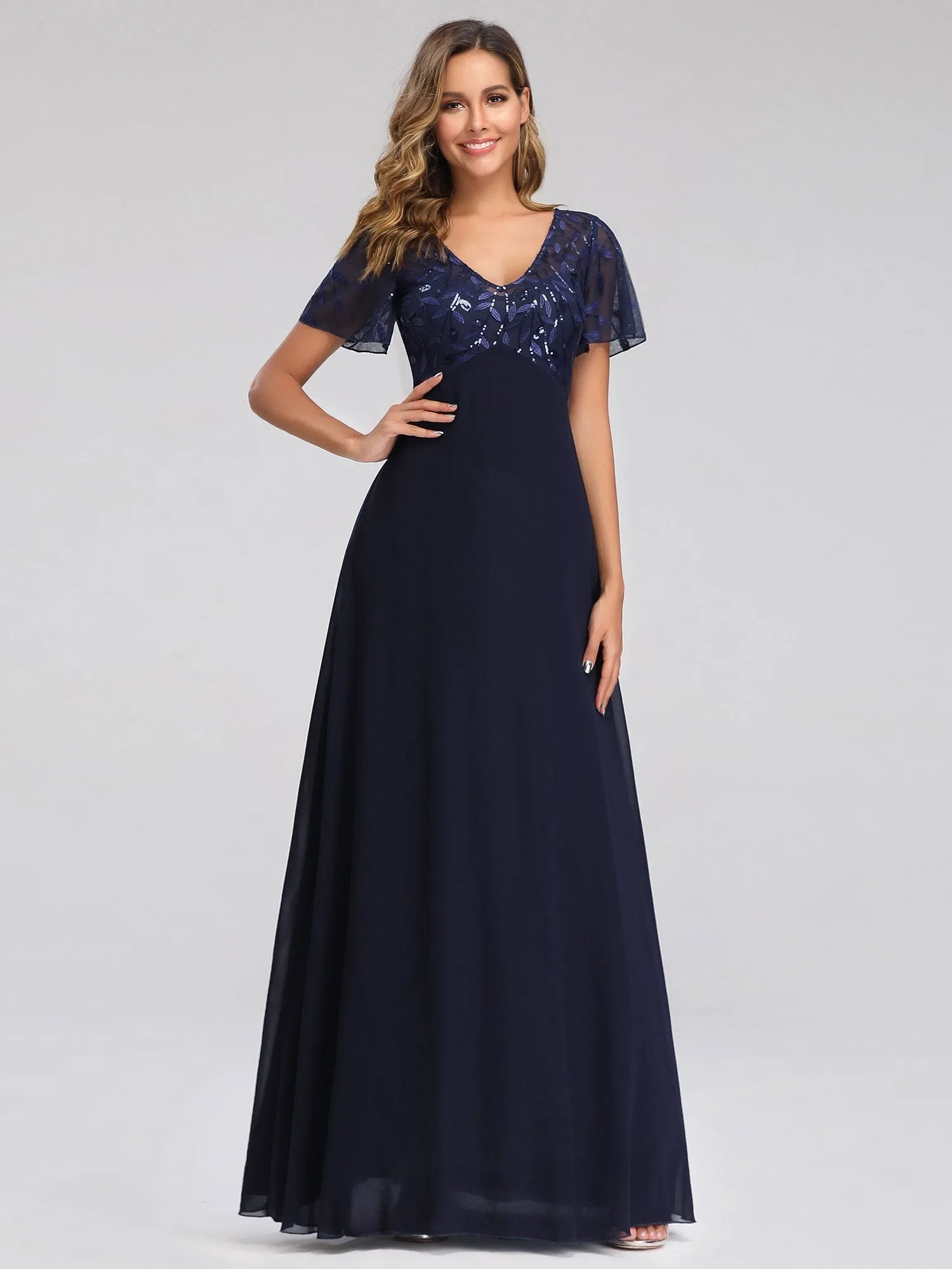 Roycebridal Shannon chiffon mother of the groom dress in navy s24 Express NZ wide