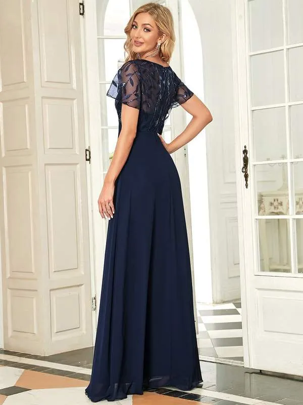 Roycebridal Shannon chiffon mother of the groom dress in navy s24 Express NZ wide